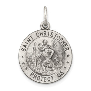 Sterling Silver Antiqued St. Christopher Medal - QC-5A277493-8080