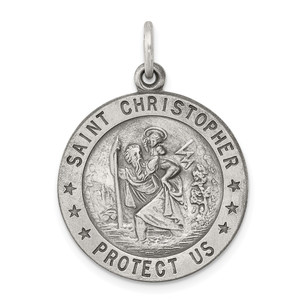 Sterling Silver Antiqued St. Christopher Medal - QC-5C1B5B38-7094