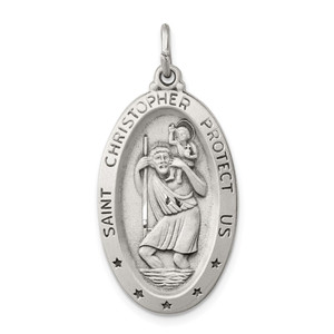 Sterling Silver Antiqued St. Christopher Medal - QC-63B0F6EE-5630