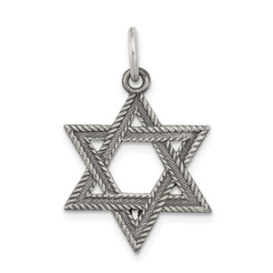 Sterling Silver Antiqued Star of David Pendant - QC-F8FE6EB7-3401