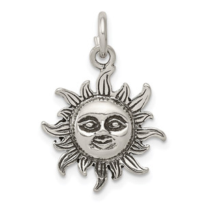 Sterling Silver Antiqued Sun Charm - QC-77D35306-1505
