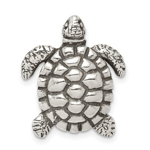 Sterling Silver Antiqued Turtle Charm - QC-979E85D2-3838