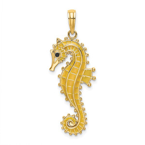 14K 3-D Enamel Seahorse Charm - K7-E45DB224-5454