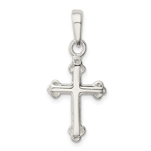 Sterling Silver Budded Cross Pendant - QC-6440D97A-3211