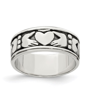 Sterling Silver Claddagh Design Ring - QR-1773213C-5546