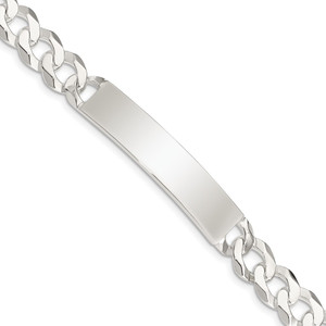Sterling Silver Curb Link ID Bracelet - QI-3D98CC4E-5454
