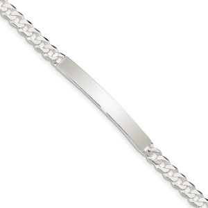 Sterling Silver Curb Link ID Bracelet - QI-6090B0B5-8825