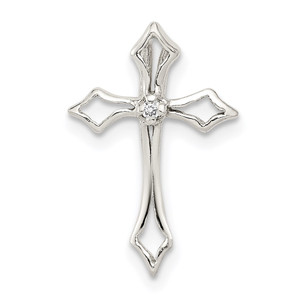 Sterling Silver CZ Cross Charm - QC-4F6ADCBE-5548