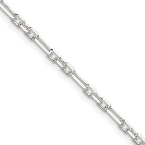 Sterling Silver D/C 3mm 3 Short Plus 1 Long Cable Link Chain - QF-6674D73D-3452