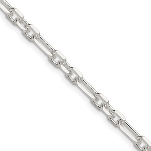 Sterling Silver D/C 4.5mm 3 Short Plus 1 Long Cable Link Chain - QF-8822ECF3-2341