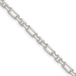 Sterling Silver D/C 4mm 3 Short Plus 1 Long Cable Link Chain - QF-8EBA2109-4002