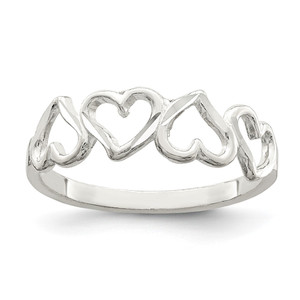Sterling Silver D/C Heart Ring - QR-0A9F1BE0-1398