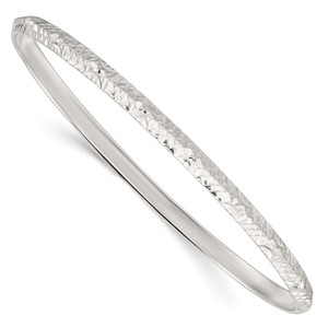 Sterling Silver Diamond Cut Slip-on Bangle - QB-35ADF65B-7633