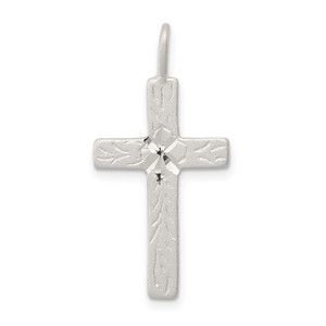 Sterling Silver Diamond-cut Cross Pendant - QC-C5F88188-1504