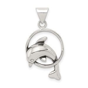 Sterling Silver Dolphin Charm - QC-F438A14F-9079