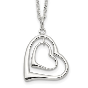 Sterling Silver Double Heart Necklace
