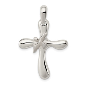Sterling Silver Dove Cross Pendant