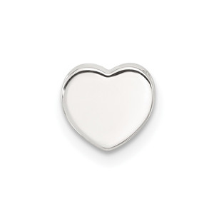 Sterling Silver E-coated Heart Slide Charm