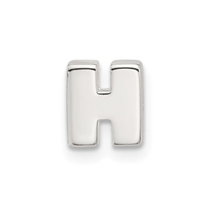 Sterling Silver E-coated Letter H Slide Charm