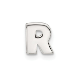 Sterling Silver E-coated Letter R Slide Charm