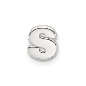 Sterling Silver E-coated Letter S Slide Charm