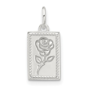 Sterling Silver E-coated Rose Charm - QC-7655CCF8-9155