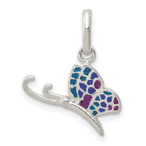 Sterling Silver Enameled Butterfly Charm - QC-7D5B00F5-6863