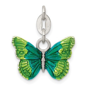 Sterling Silver Enameled Butterfly Charm - QP-AA6140E4-9462