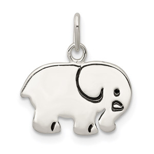 Sterling Silver Enameled Elephant Charm - QC-3D14DB56-8154
