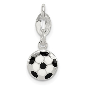 Sterling Silver Enameled Soccer Ball Charm - QC-E9BB9EA4-5744
