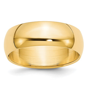Sterling Silver Gold-plated 6mm Half-Round Size 10 Band