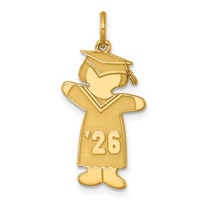 Sterling Silver Gold-plated Class of 2026 Girl Cuddle Charm