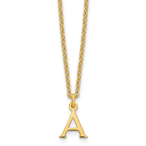 Sterling Silver Gold-plated Cutout Letter A Initial Necklace