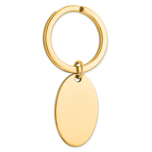 Sterling Silver Gold-plated Oval Key Ring