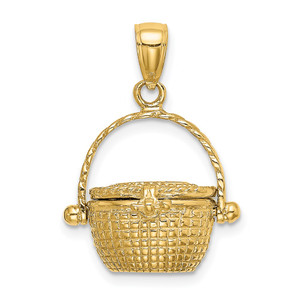 14K 3-D Moveable Nantucket Basket Charm