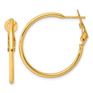 Sterling Silver Gold-tone Polished 2mm Omega Back Round Hoop Earrings - QE-3680EBD6-4210