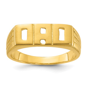 Sterling Silver Gold-tone Polished DAD Ring - QR-49EA518F-1272