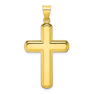 Sterling Silver Gold-tone Polished Solid Cross Pendant - QC-04B44DF6-1609