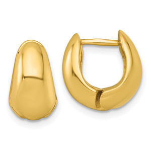 Sterling Silver Gold-tone Polished Tapered Hinged Hoop Earrings