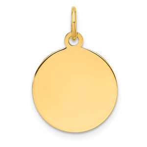 Sterling Silver GP Engraveable Round Polished Disc Charm - QM-53375F01-9950