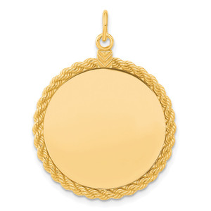 Sterling Silver GP Engraveable Round with Rope Polished Disc - QM-0FDE14BD-3744