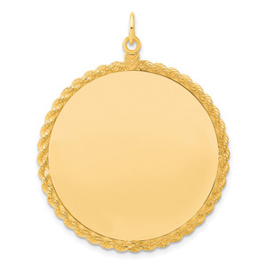 Sterling Silver GP Engraveable Round with Rope Polished Disc - QM-42323800-4916