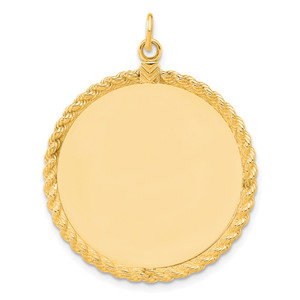 Sterling Silver GP Engraveable Round with Rope Polished Disc - QM-F6C61CC4-2792