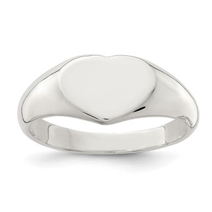Sterling Silver Heart Signet Ring - QR-36F4144D-3521
