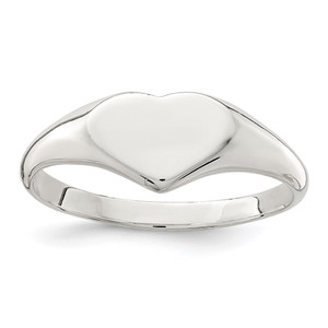 Sterling Silver Heart Signet Ring - QR-93E613F5-8957
