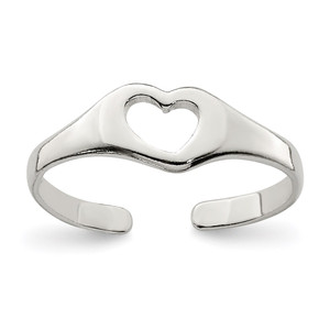 Sterling Silver Heart Toe Ring - QR-31570CD3-5070