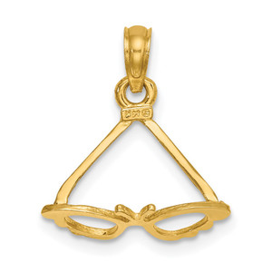 14K 3-D Polished Butterfly Sunglasses Charm