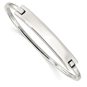 Sterling Silver ID Hinged Bangle - QB-3688CB14-9327