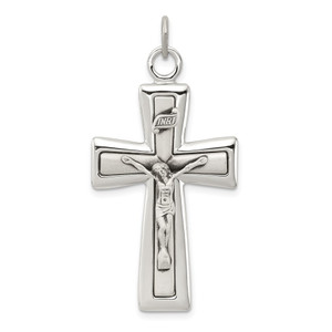 Sterling Silver INRI Crucifix Pendant - QC-265DDC11-2535