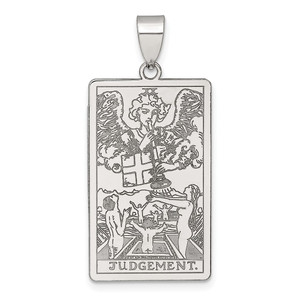 Sterling Silver Judgement Tarot Card Pendant